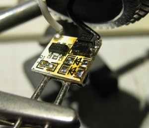 SMT diode replacement on a MR16 LED lamp.